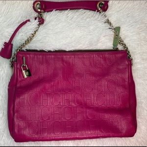 Carolina Herrera Hot Pink Leather Chain Bag